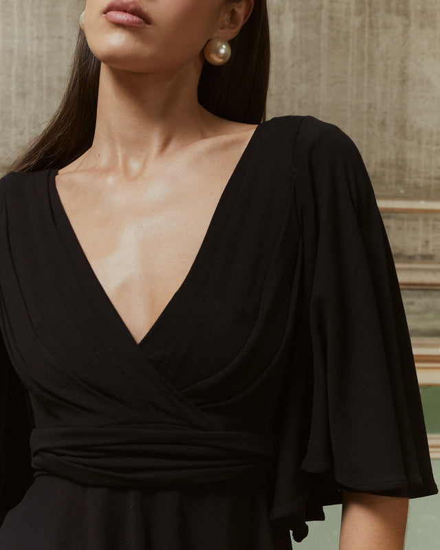 Blouse Ive - Noir : Top souple féminin noir Mes Demoiselles - Image 3