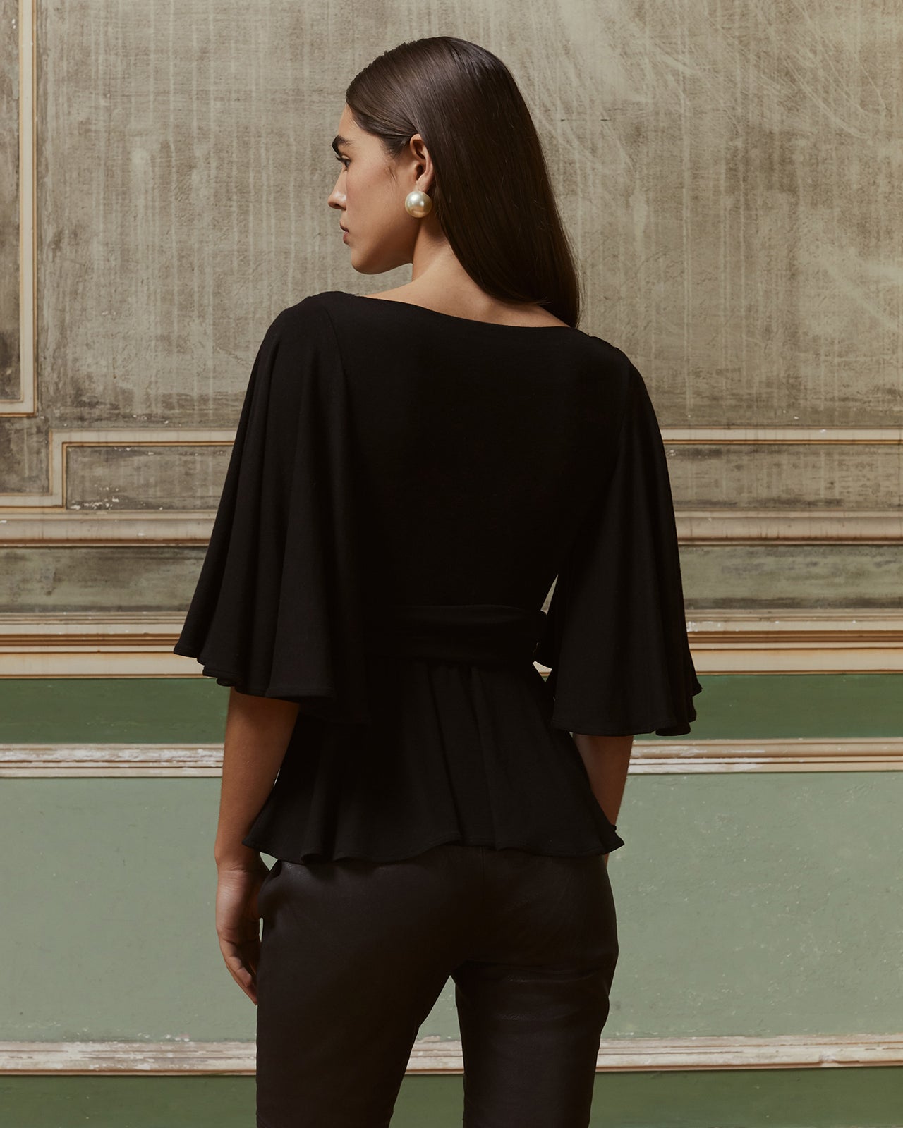Blouse Ive - Noir : Top souple féminin noir Mes Demoiselles - Image 5