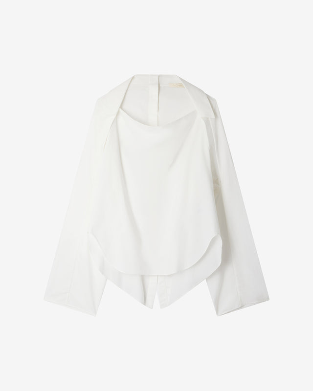 Blouse Sophie - Blanc : Blouse en popeline de coton blanche Mes Demoiselles - Image 3