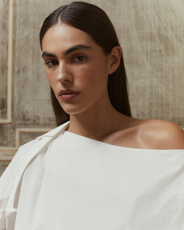 Blouse en popeline de coton blanche - Chemises & tops Mes Demoiselles - Image 2