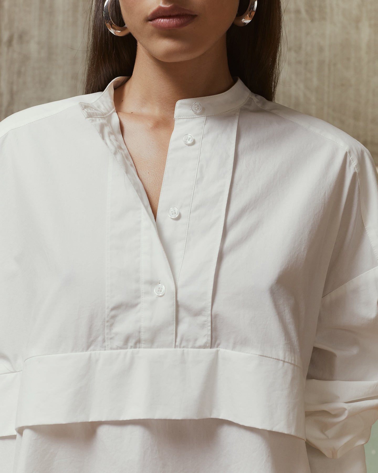 Blouse Steve - Blanc : Blouse large en popeline de coton blanche Mes Demoiselles