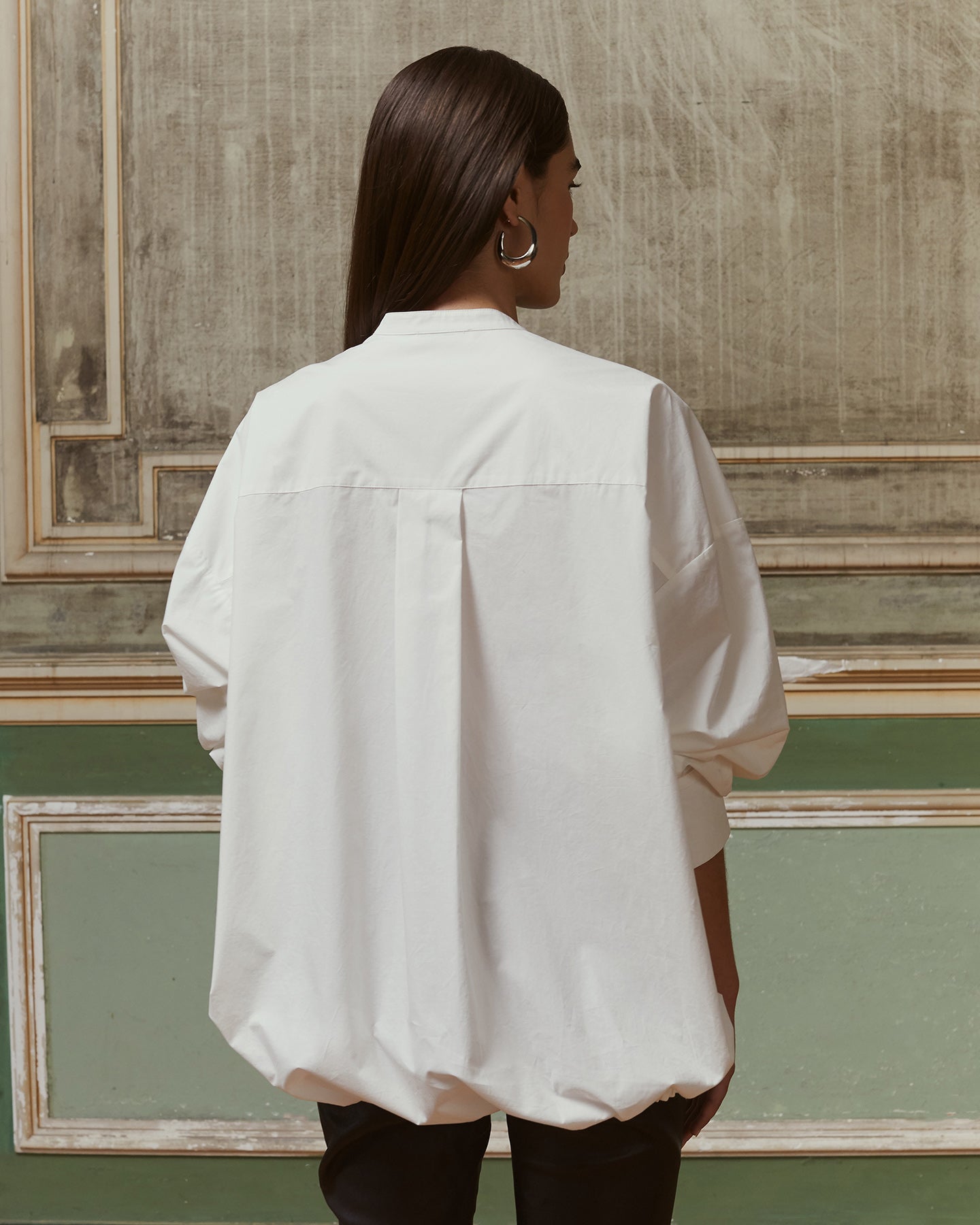 Blouse Steve - Blanc : Blouse large en popeline de coton blanche Mes Demoiselles