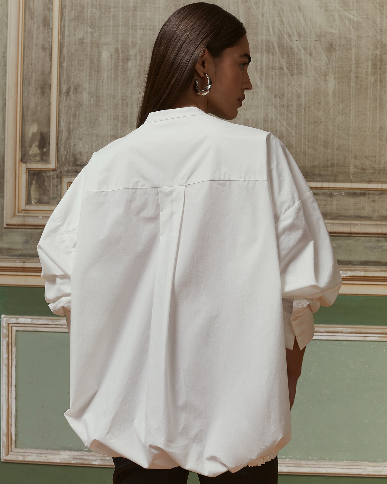 Blouse Steve - Blanc : Blouse large en popeline de coton blanche Mes Demoiselles - Image 6
