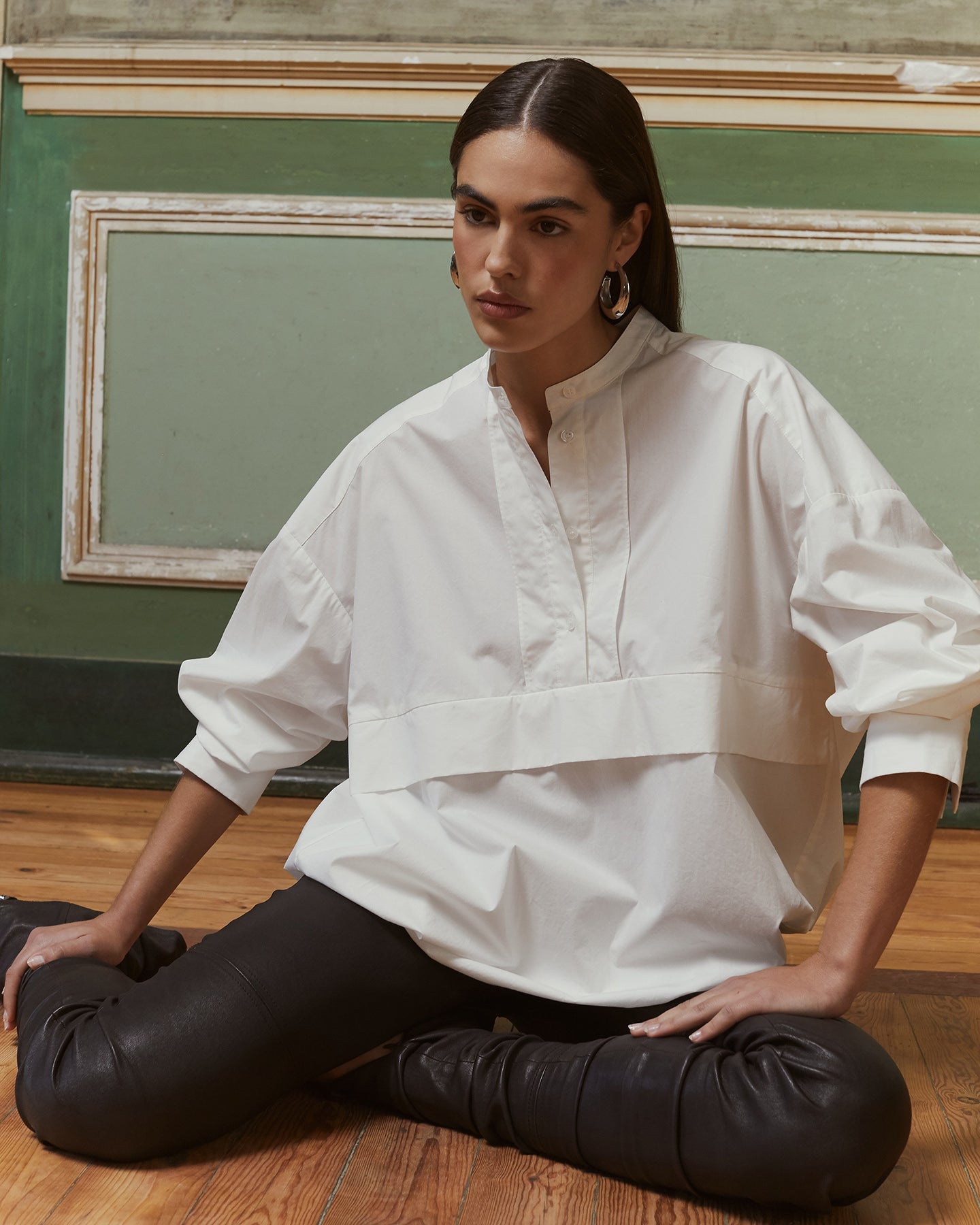 Blouse Steve - Blanc : Blouse large en popeline de coton blanche Mes Demoiselles