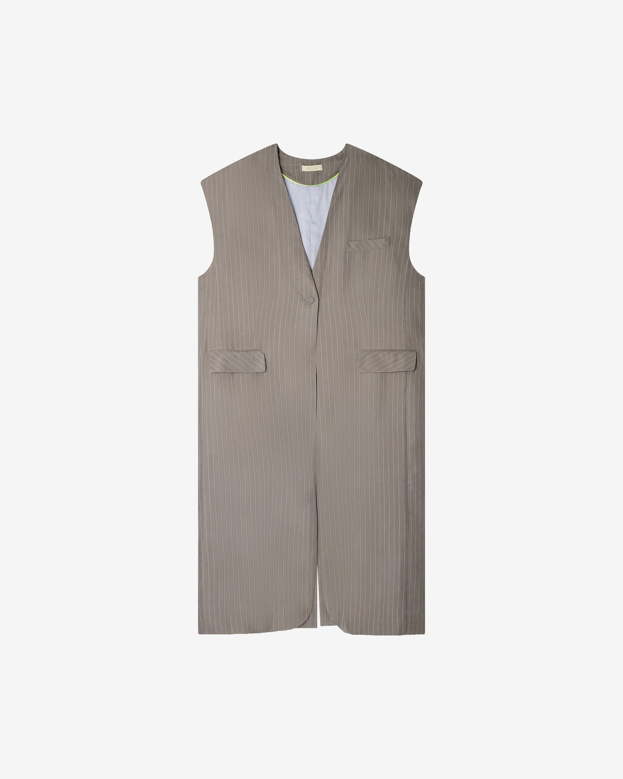 Veste Madern - Gris : Manteau sans manches rayé gris et taupe Mes Demoiselles - Image 6