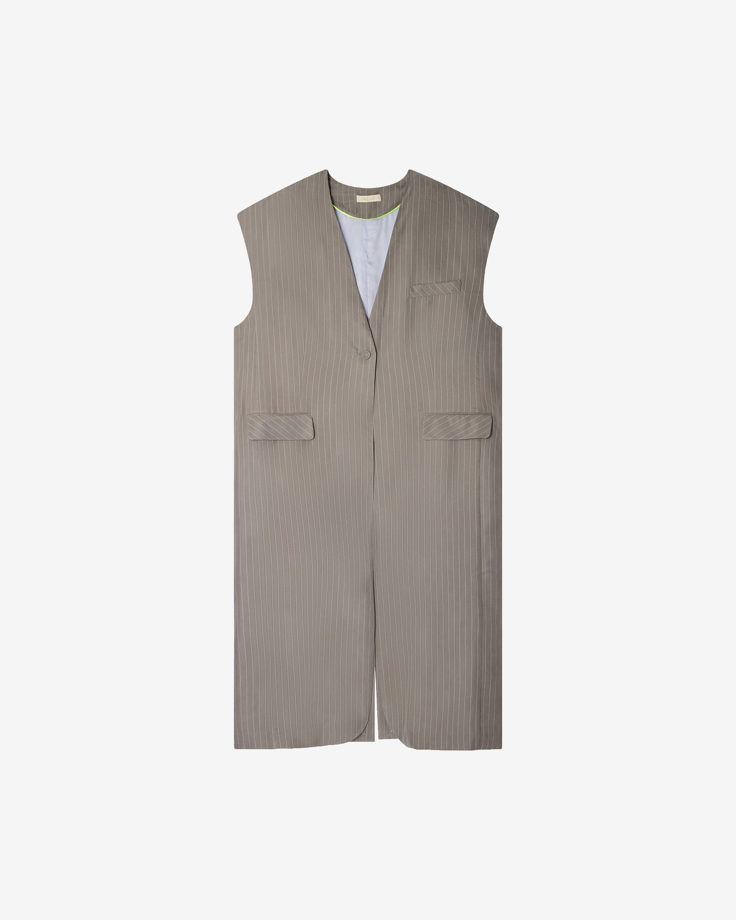 Veste Madern - Gris : Manteau sans manches rayé gris et taupe Mes Demoiselles