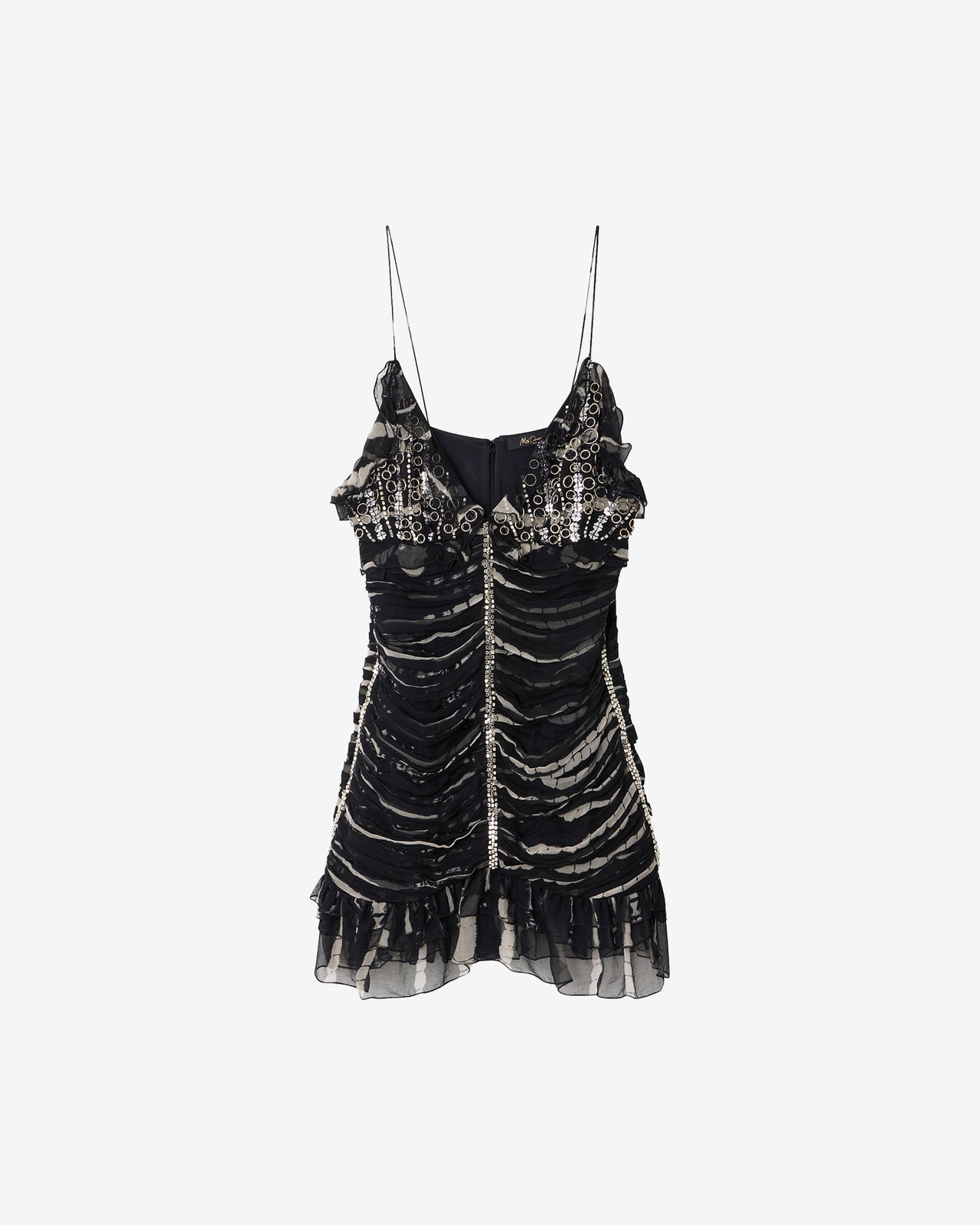 Robe Dagny - Noir : Robe courte plis plats et bijoux argentés Mes Demoiselles - Image 6