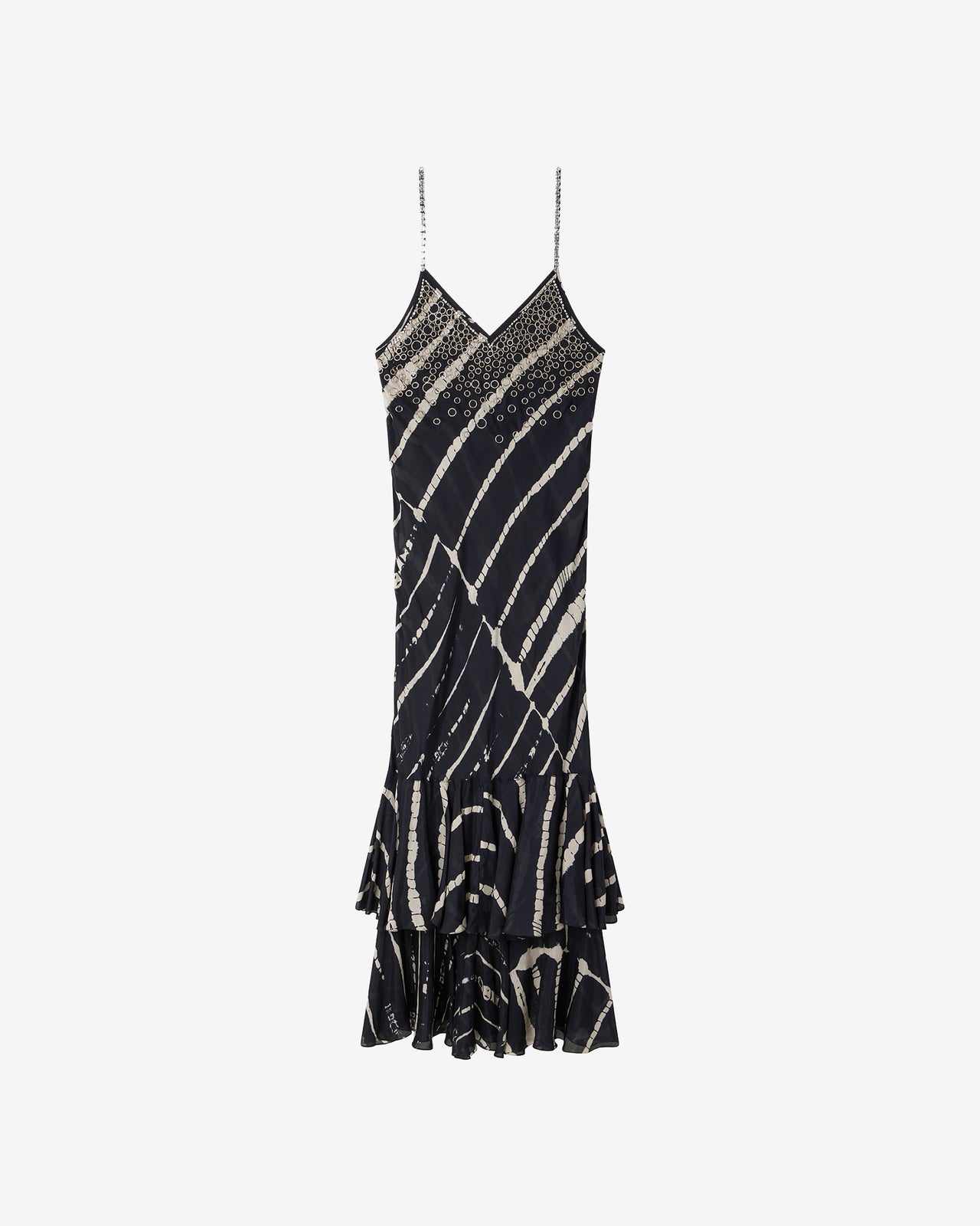 Robe Depp - Noir : Robe longue à fines bretelles et détails argentés Mes Demoiselles - Image 6