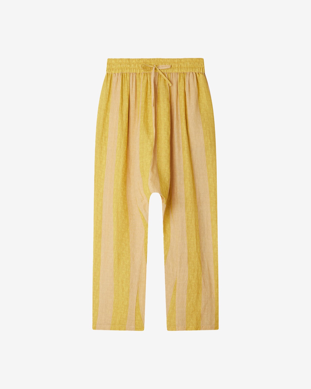Pantalon Evira - Jaune : Pantalon sarouel en soie fine et naturelle rayé jaune Mes Demoiselles - Image 5