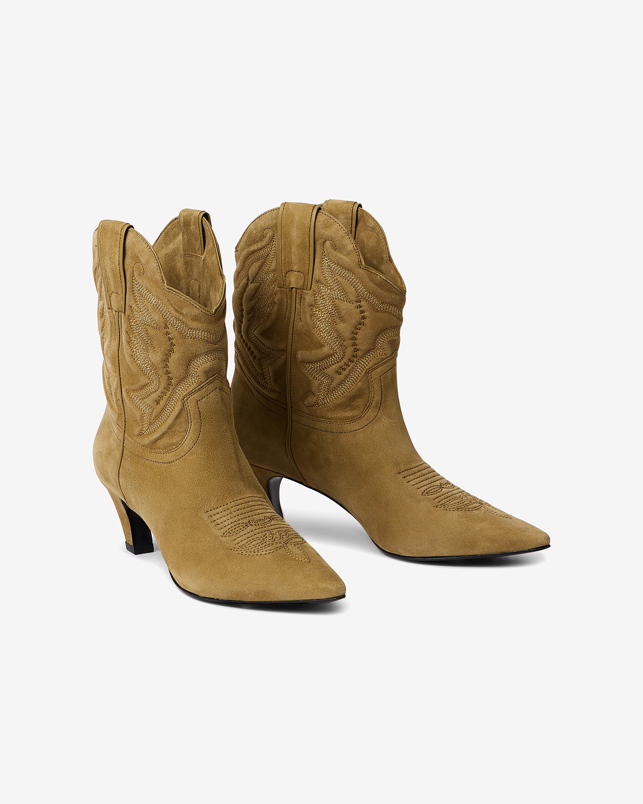 Chaussures Holly - Kaki : Bottines western en cuir kaki Mes Demoiselles - Image 4