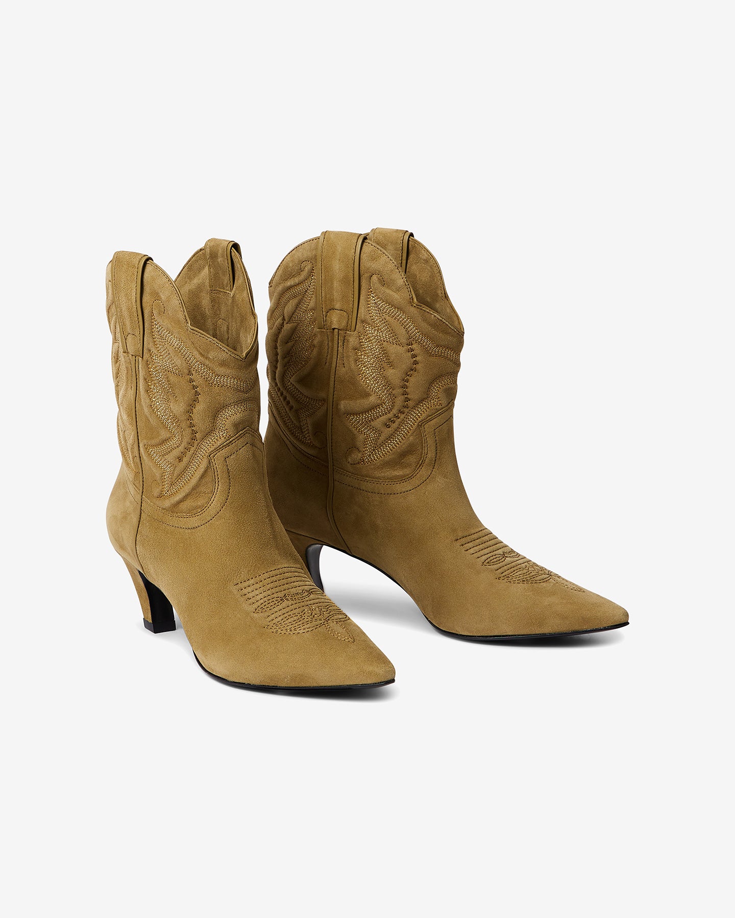 Chaussures Holly - Kaki : Bottines western en cuir kaki Mes Demoiselles