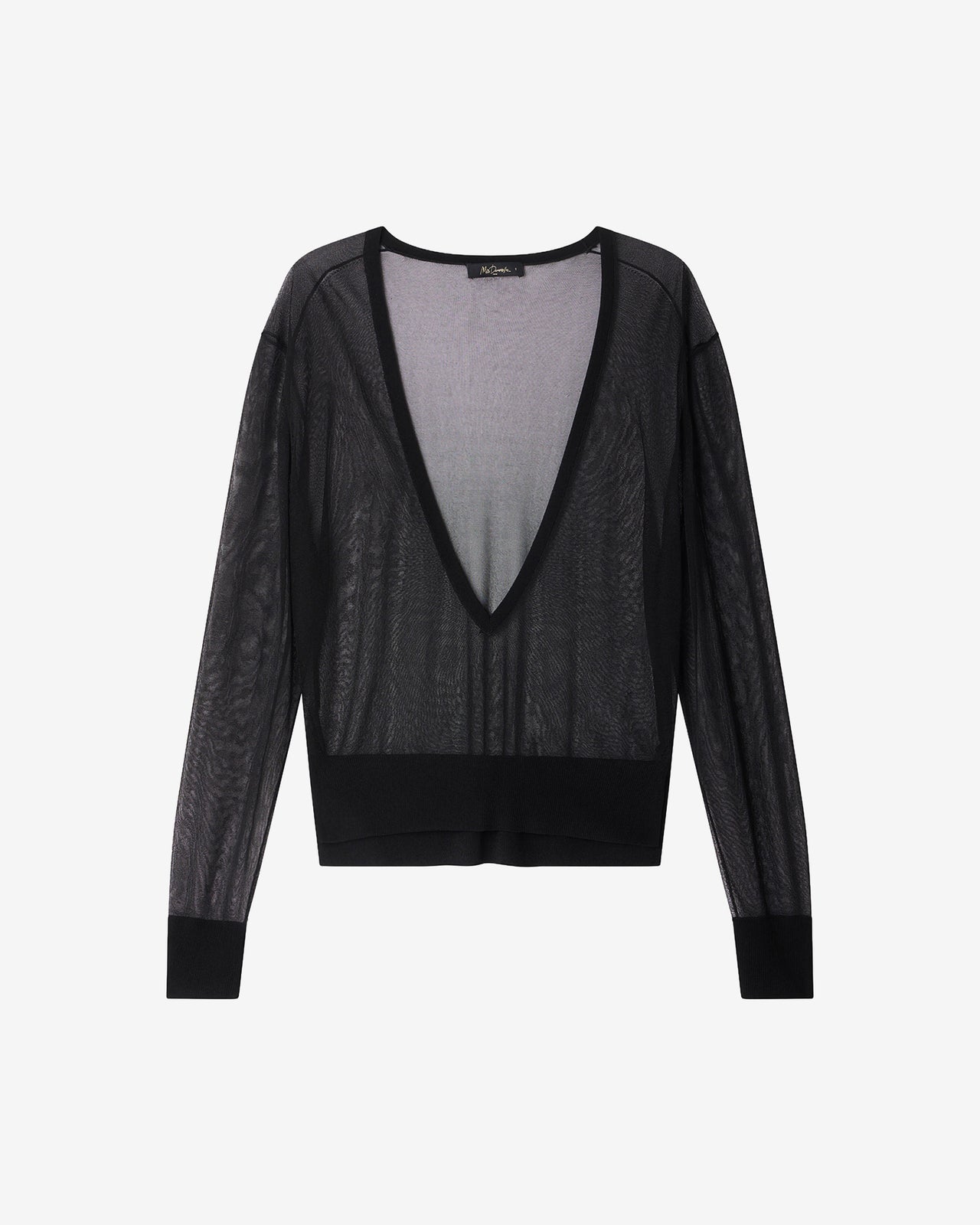 Pull Lilian - Noir : Délicat pull noir au fil transparent et manches longues Mes Demoiselles - Image 6