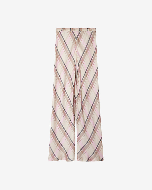 Pantalon Dune - Rose : Pantalon souple en flanelle rose et beige Mes Demoiselles - Dernière image