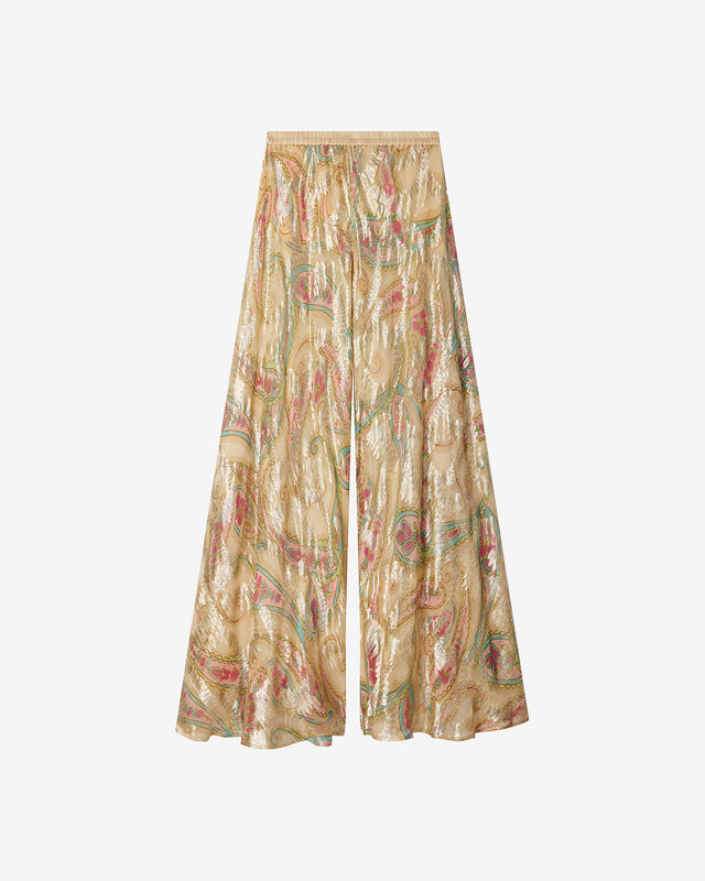 Pantalon Faby - Jaune : Pantalon long rose et jaune avec lurex doré Mes Demoiselles - Dernière image