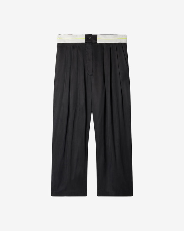 Pantalon Flo - Noir : Pantalon noir en lyocell satiné Mes Demoiselles - Dernière image