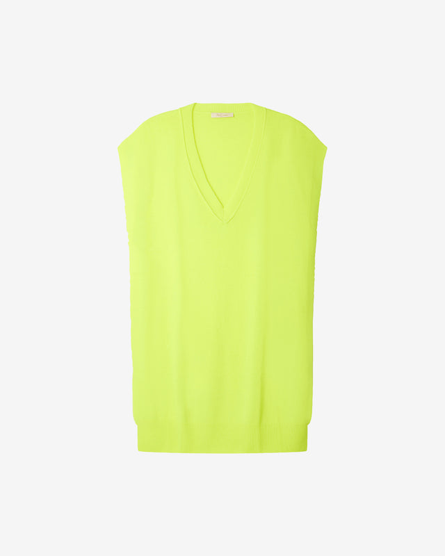 Poncho Neko - Jaune : Délicat poncho en cachemire jaune fluo Mes Demoiselles - Dernière image