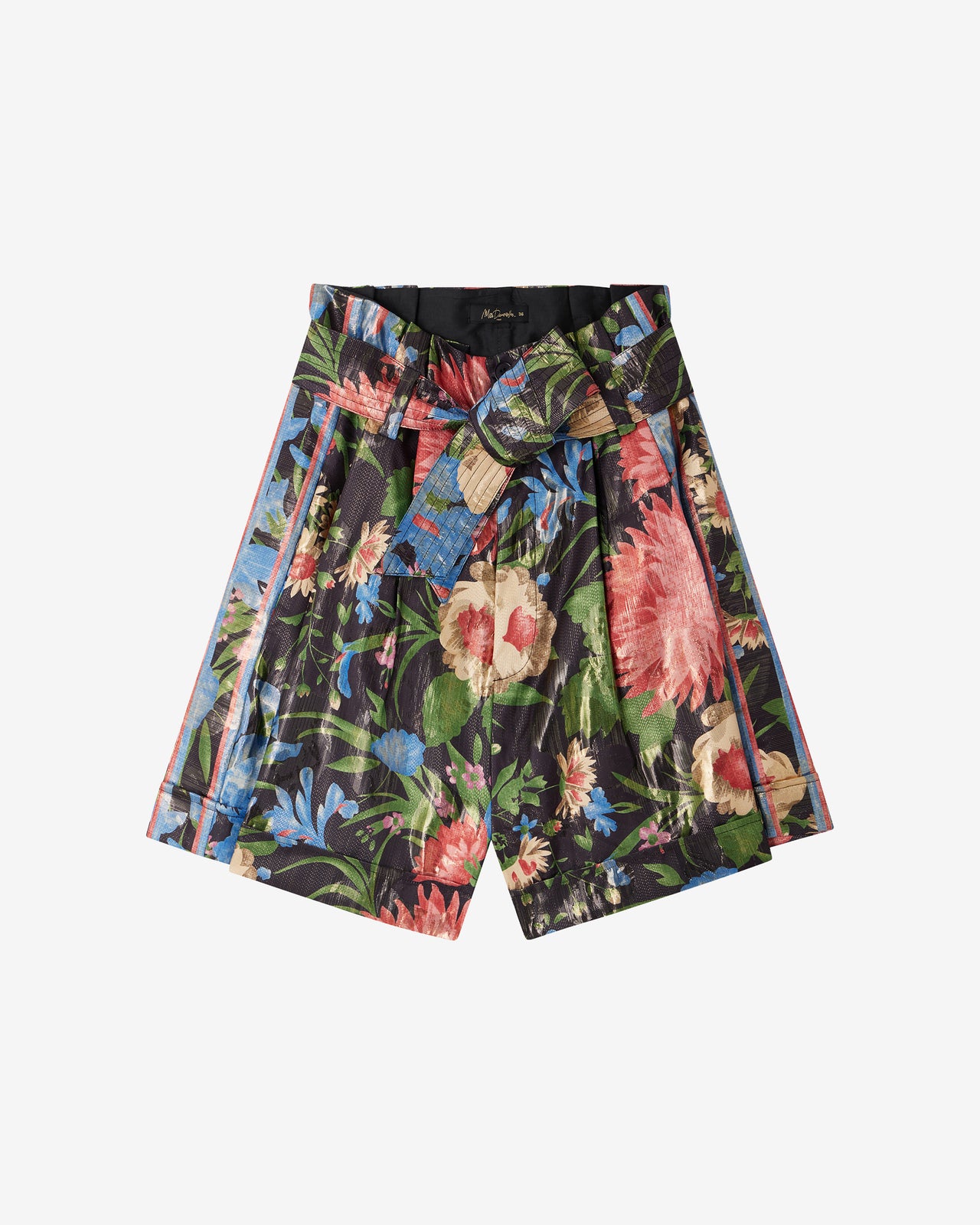 Bermuda Reine - Noir : Bermuda féminin en jacquard lurex imprimé floral Mes Demoiselles - Image 6