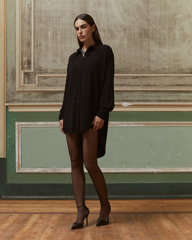 Chemise souple noire oversize - Chemises & tops Mes Demoiselles - Image 2