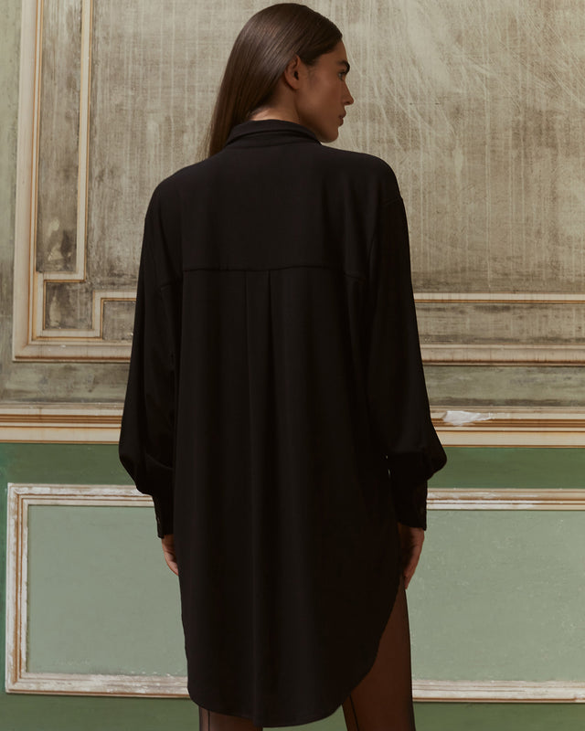 Chemise Inaza - Noir : Chemise souple noire oversize Mes Demoiselles - Image 3