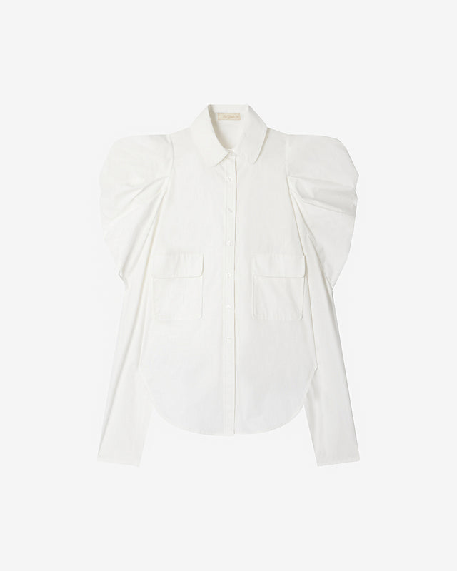 Chemise aux manches bouffantes en coton blanc - Chemises & tops Mes Demoiselles - Image 2