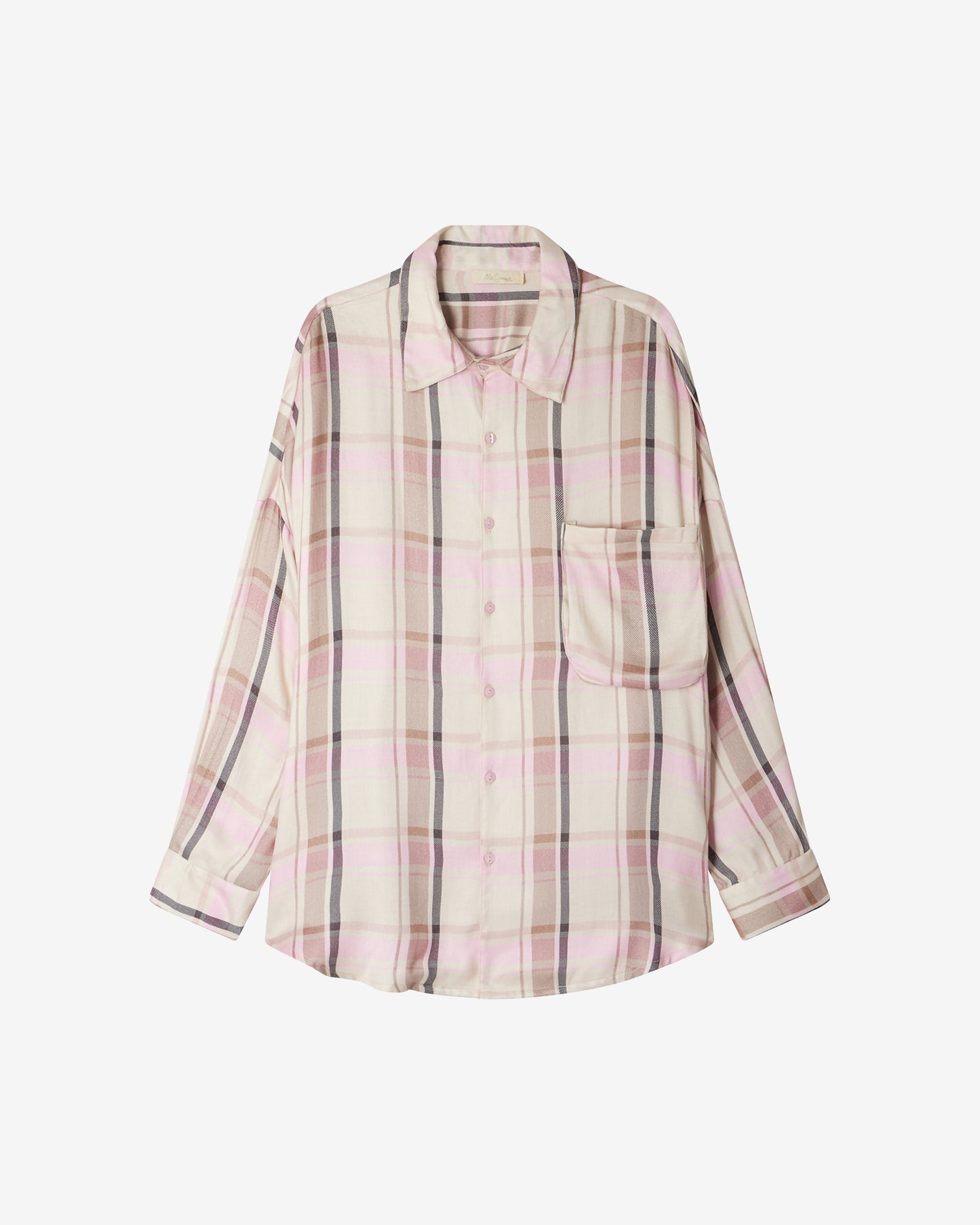 Chemise Danyl - Rose : Chemise en flanelle écossaise rose et beige Mes Demoiselles