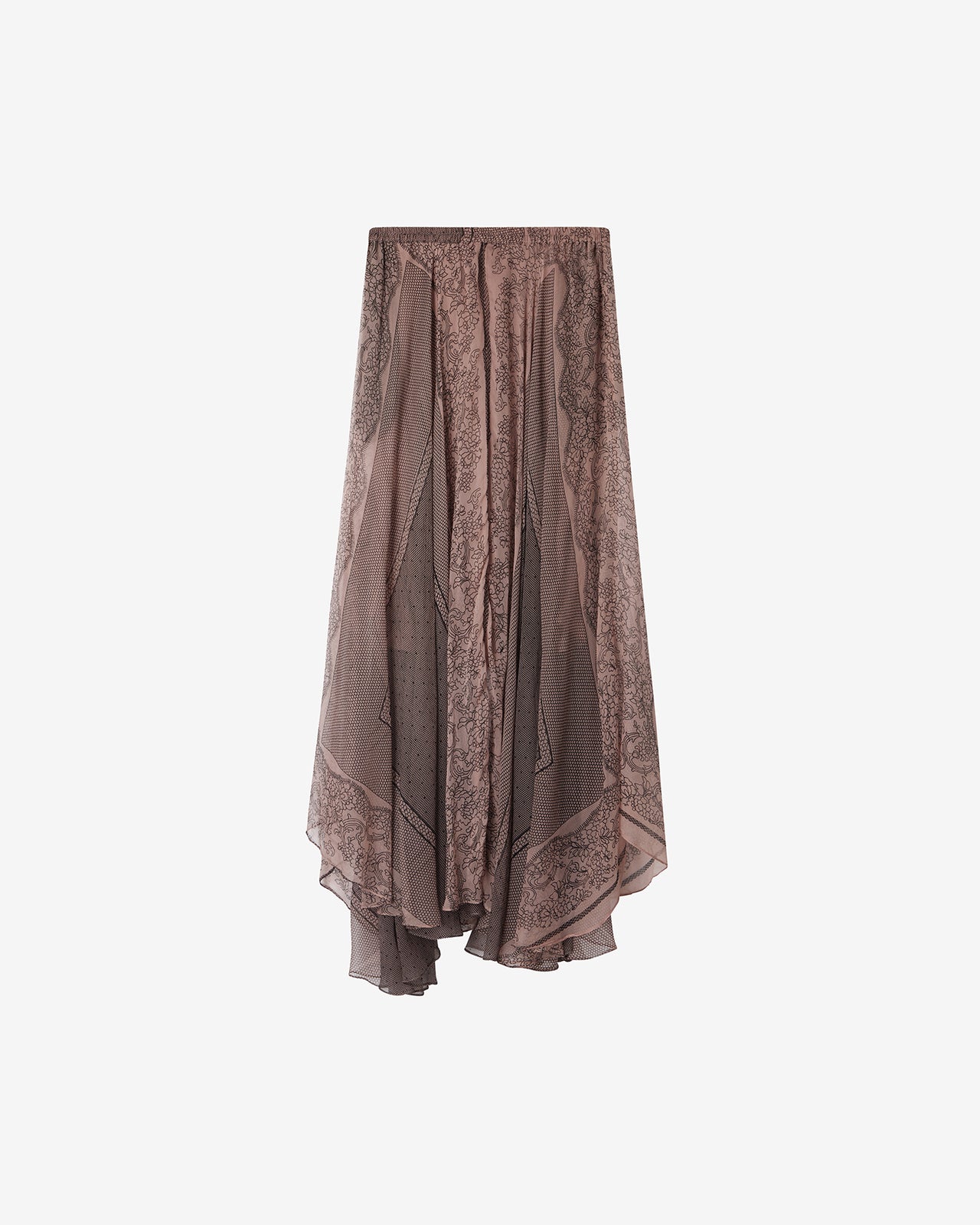 Jupe Wyla - Rose : Jupe longue en viscose imprimé dentelle rose Mes Demoiselles - Image 5