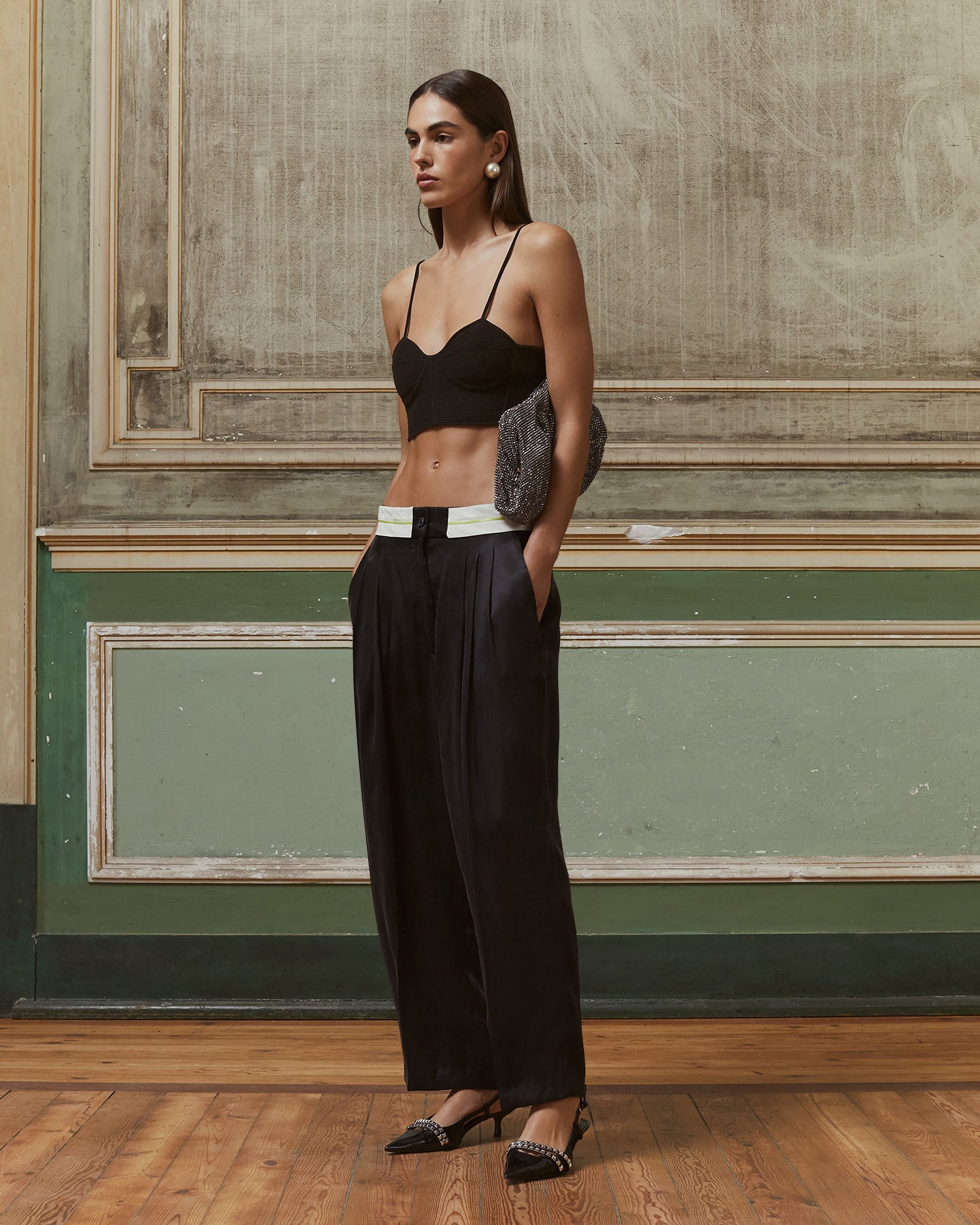 Brassière en maille stretch noire - Chemises & tops Mes Demoiselles