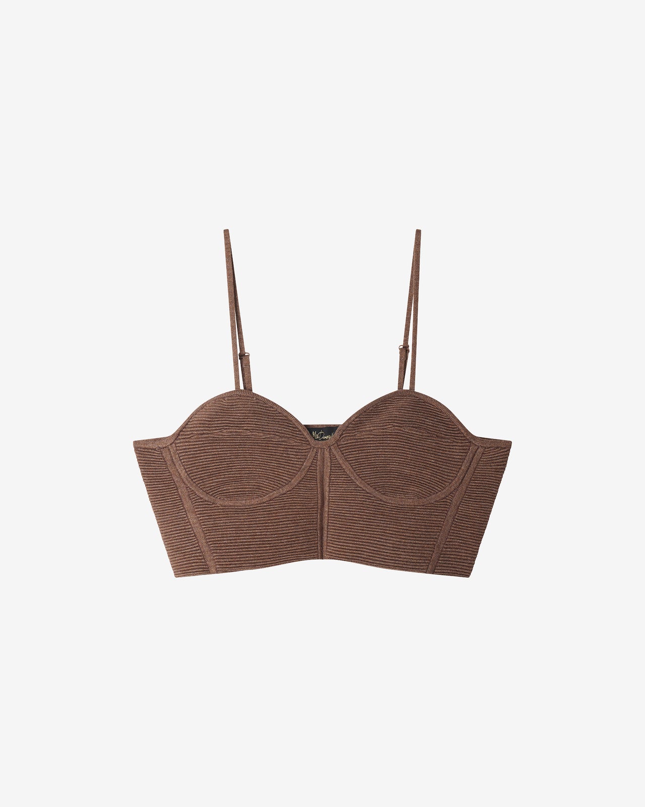 Top Blond - Taupe : Brassière en maille stretch taupe Mes Demoiselles - Image 6