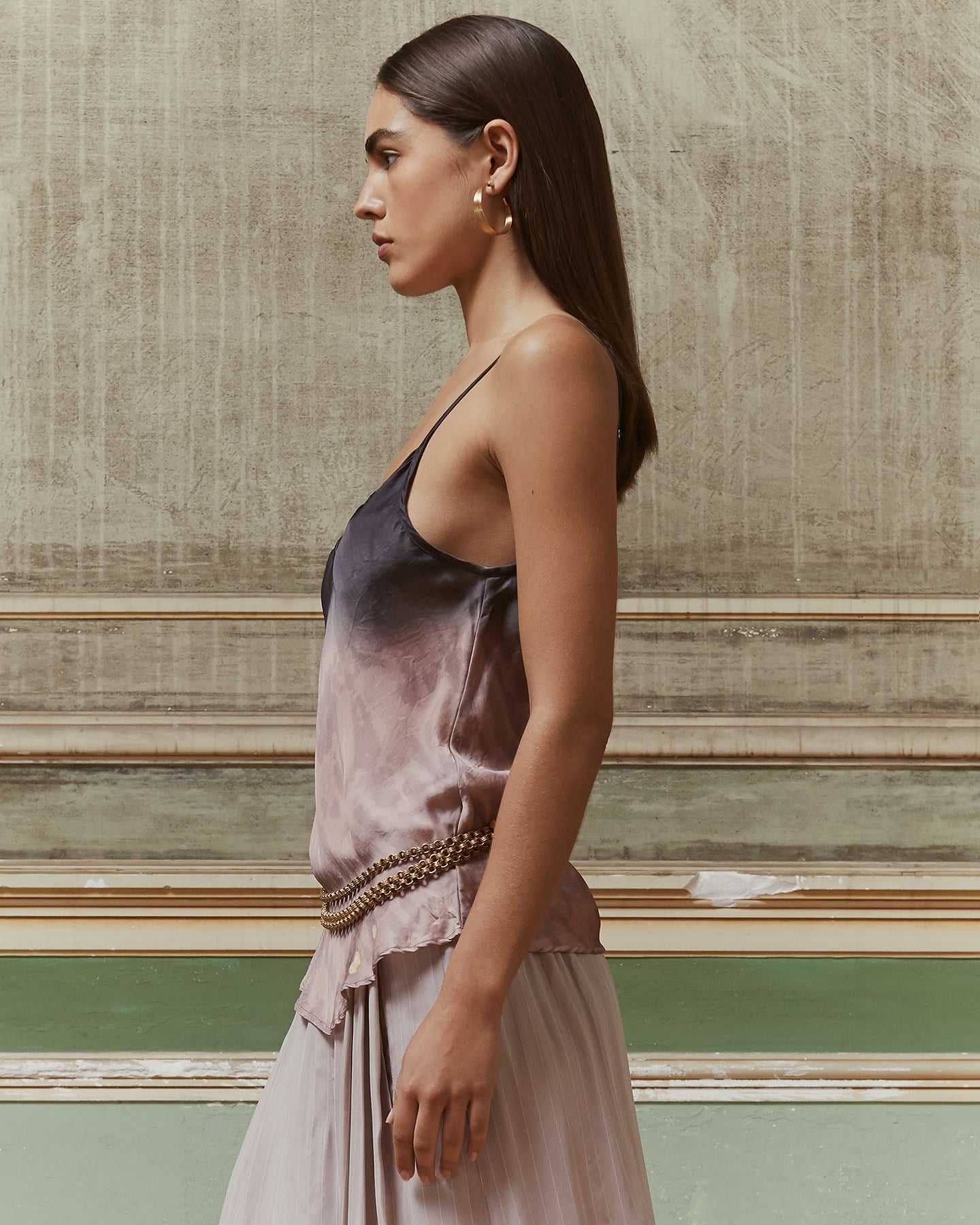 Top façon lingerie en tye&dye rose - Chemises & tops Mes Demoiselles