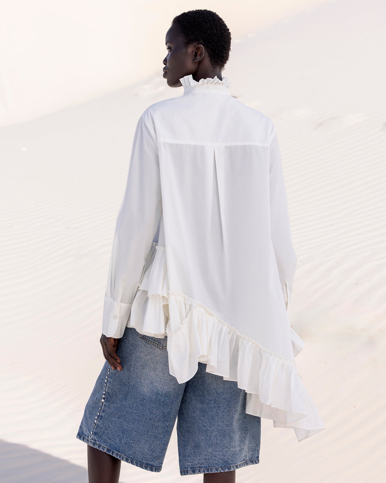 Chemise Cora - Blanc : Chemise déstructurée en popeline de coton blanche Mes Demoiselles - Image 6