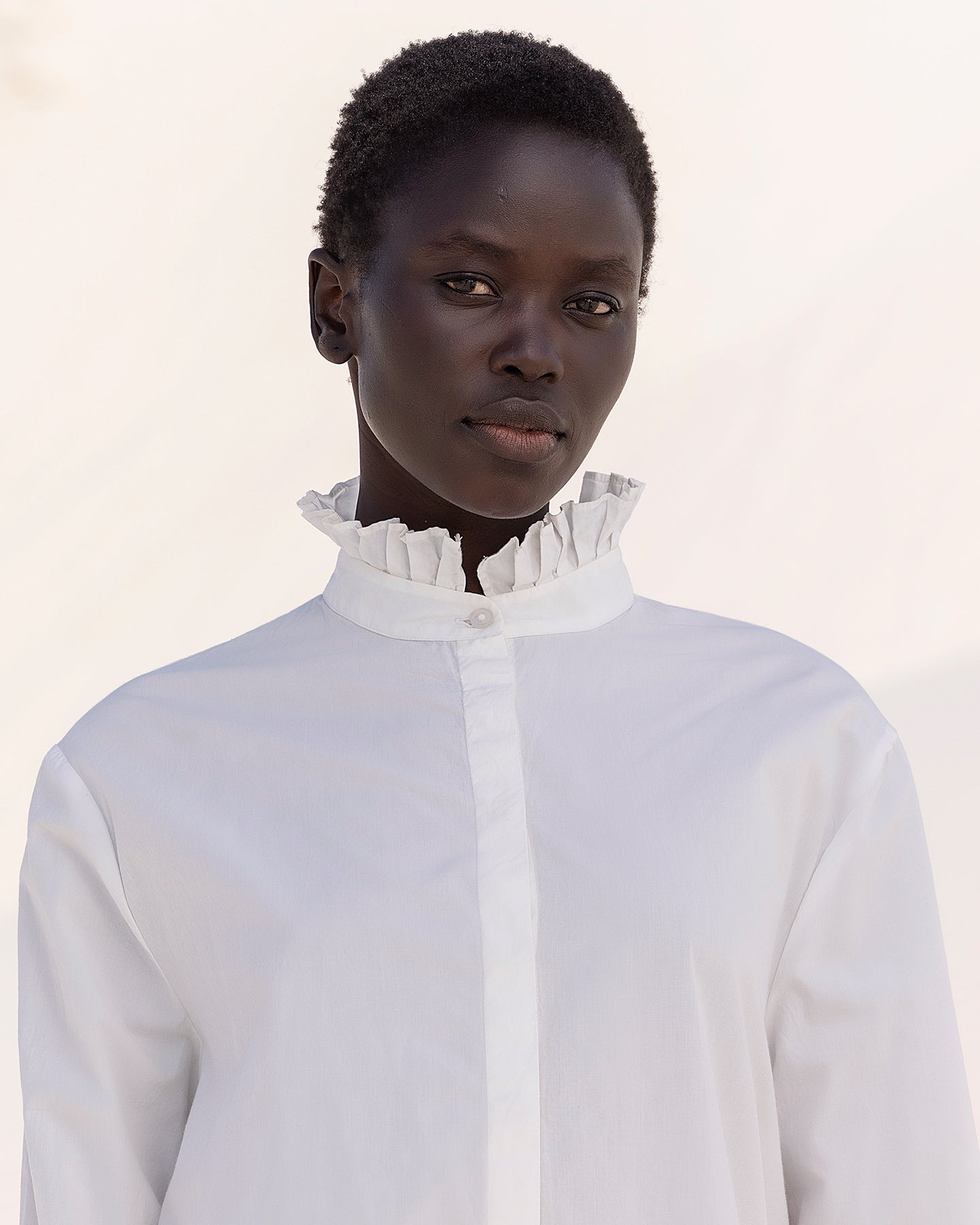Chemise Cora - Blanc : Chemise déstructurée en popeline de coton blanche Mes Demoiselles