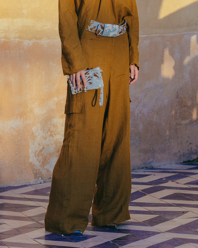 Pantalon souple en toile de lin bronze - Pantalons & combinaisons Mes Demoiselles - Image 2