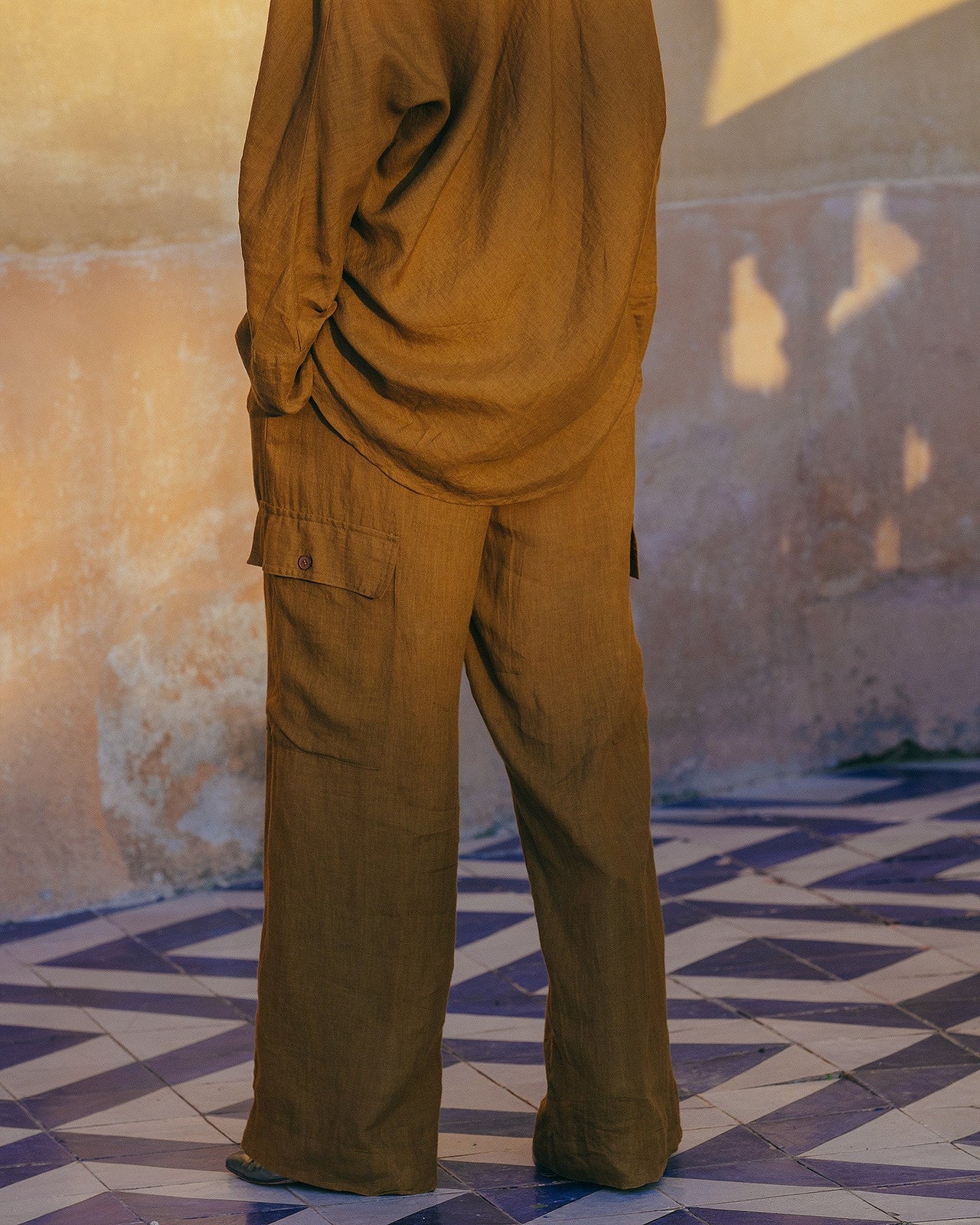 Pantalon Cyr - Bronze : Pantalon souple en toile de lin bronze Mes Demoiselles - Image 5