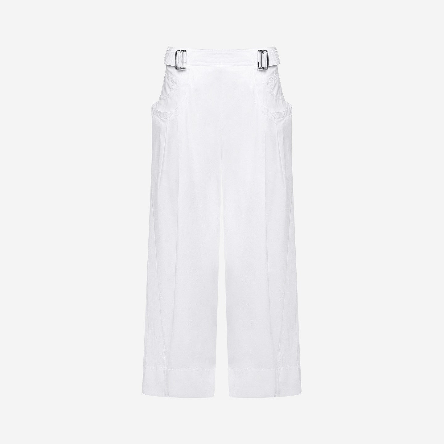 Pantalon large en popeline craquante blanche - Pantalons & combinaisons Mes Demoiselles