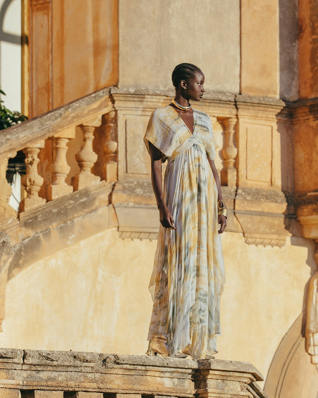 Robe longue en viscose chiffon imprimée - Robes Mes Demoiselles - Image 2