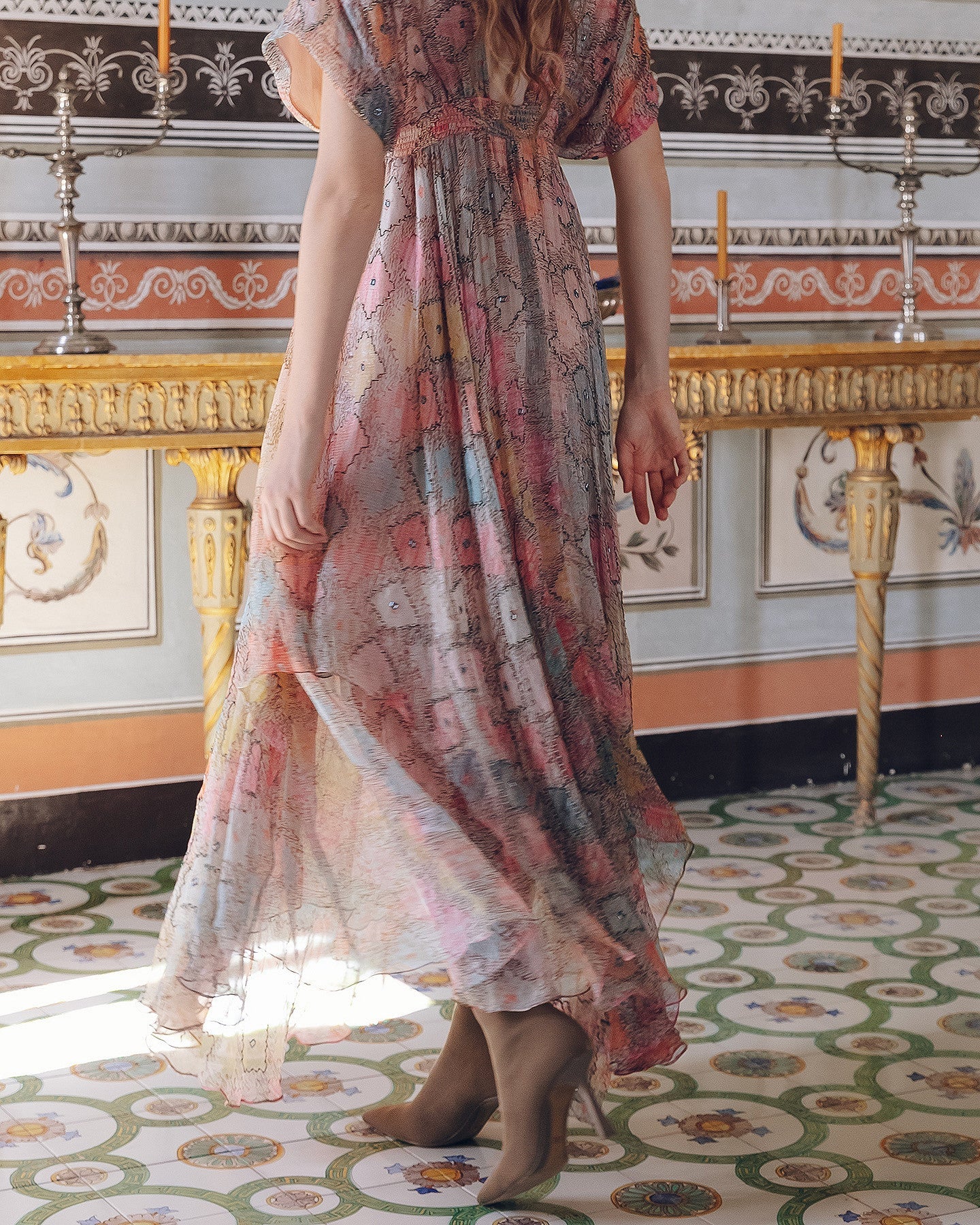 Robe Ormay - Rose : Robe longue féminine en viscose crinkled Mes Demoiselles
