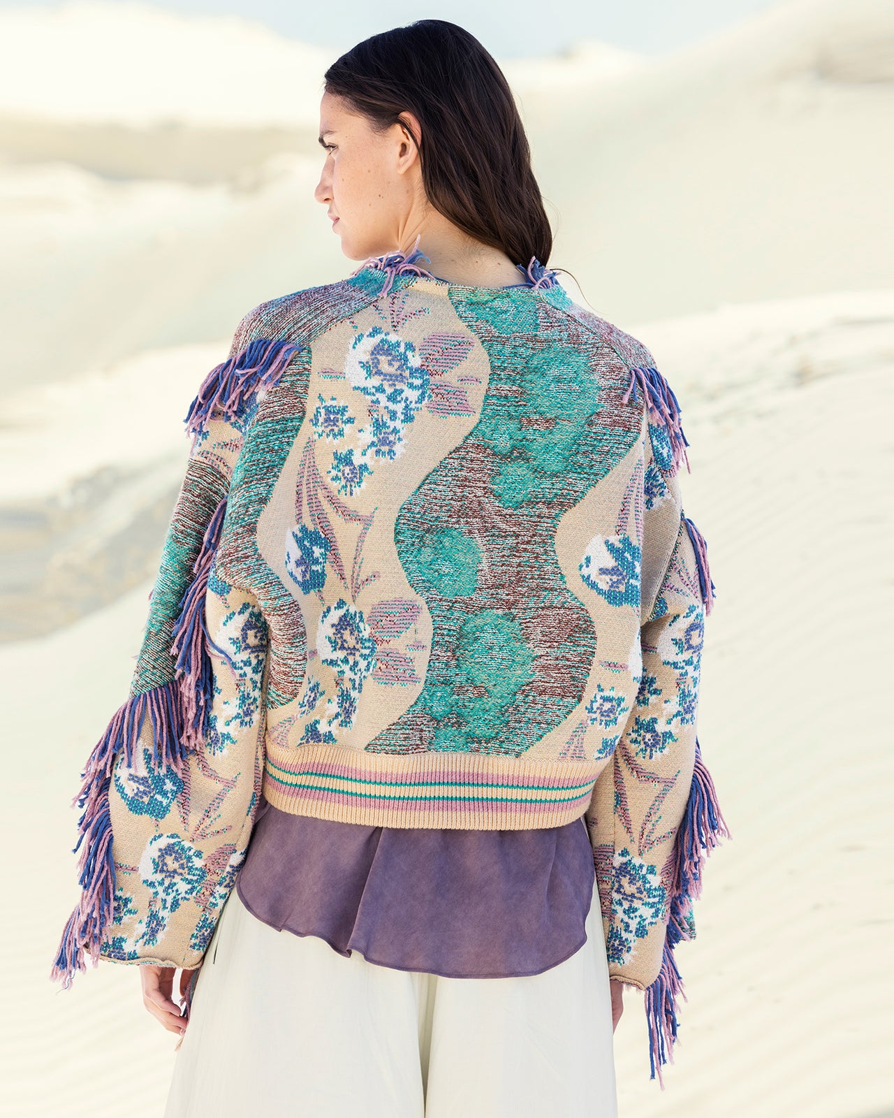 Cardigan Squire - Vert : Gilet court en maille jacquard Mes Demoiselles - Image 5