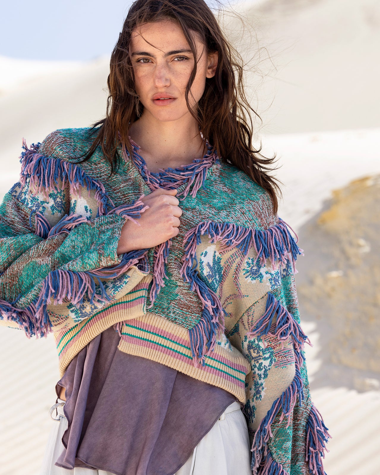 Cardigan Squire - Vert : Gilet court en maille jacquard Mes Demoiselles - Image 6
