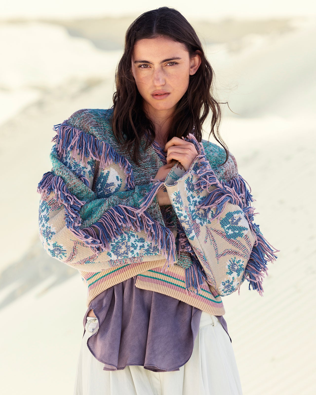 Cardigan Squire - Vert : Gilet court en maille jacquard Mes Demoiselles - Image 4
