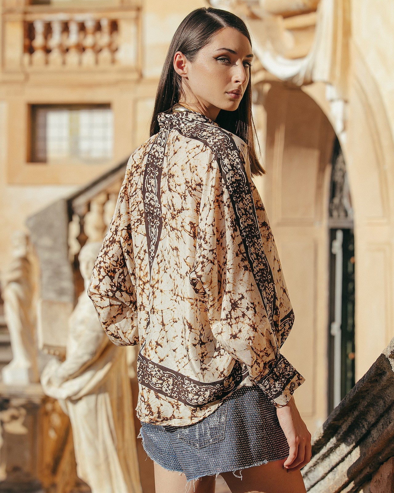 Short Jim - Bleu : Mini short en micro strass Mes Demoiselles - Image 4