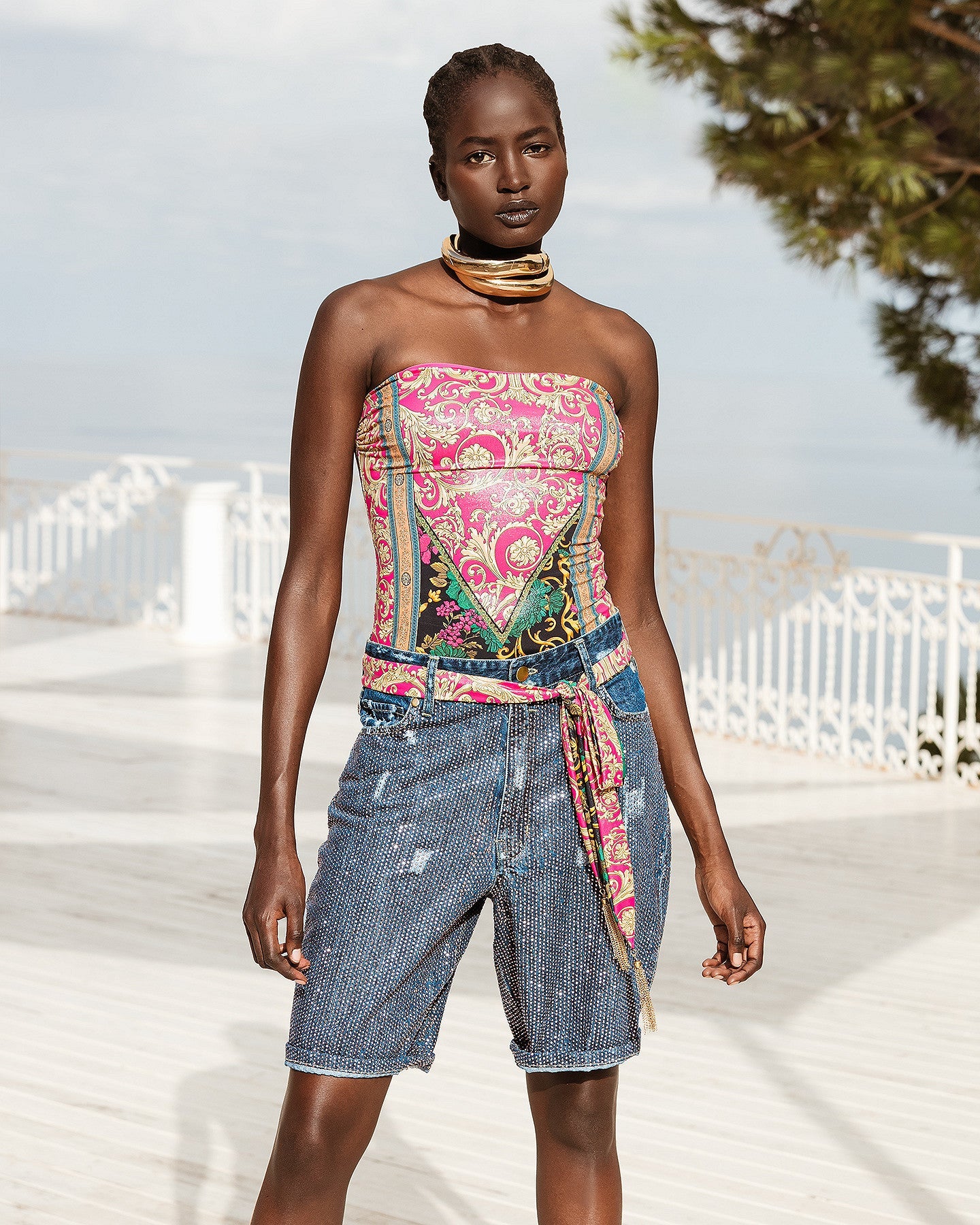 Bermuda avec micro strass bronze - Jupes & shorts Mes Demoiselles