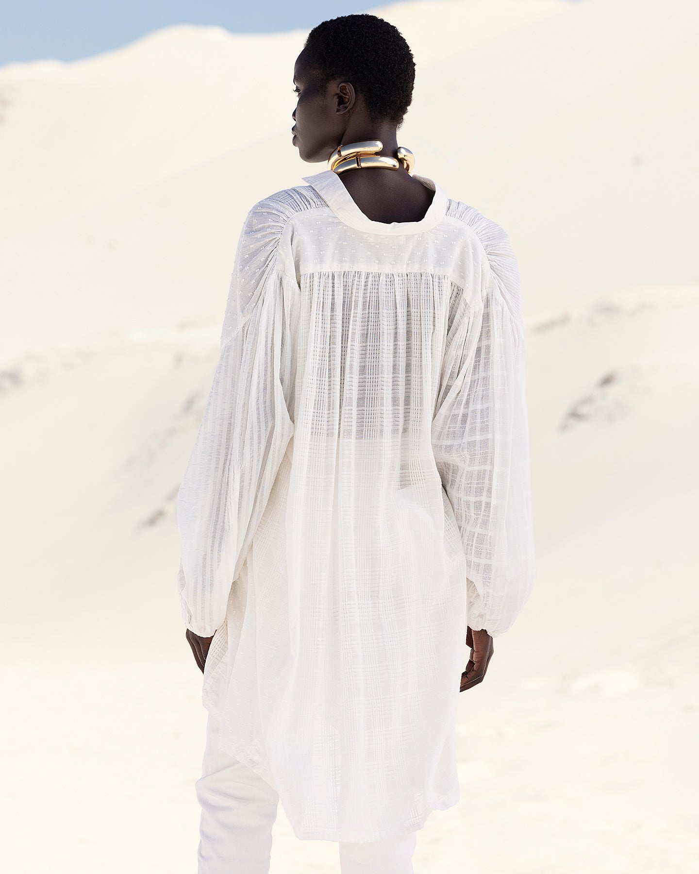 Robe Tegan - Blanc : Maxi chemise blanche en coton tissé Mes Demoiselles